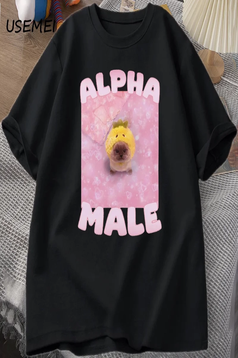 Alfa erkek komik kedi Meme T-shirt kadın ve erkekler Goofy Shirt Terkek % tasarımcı k 3061