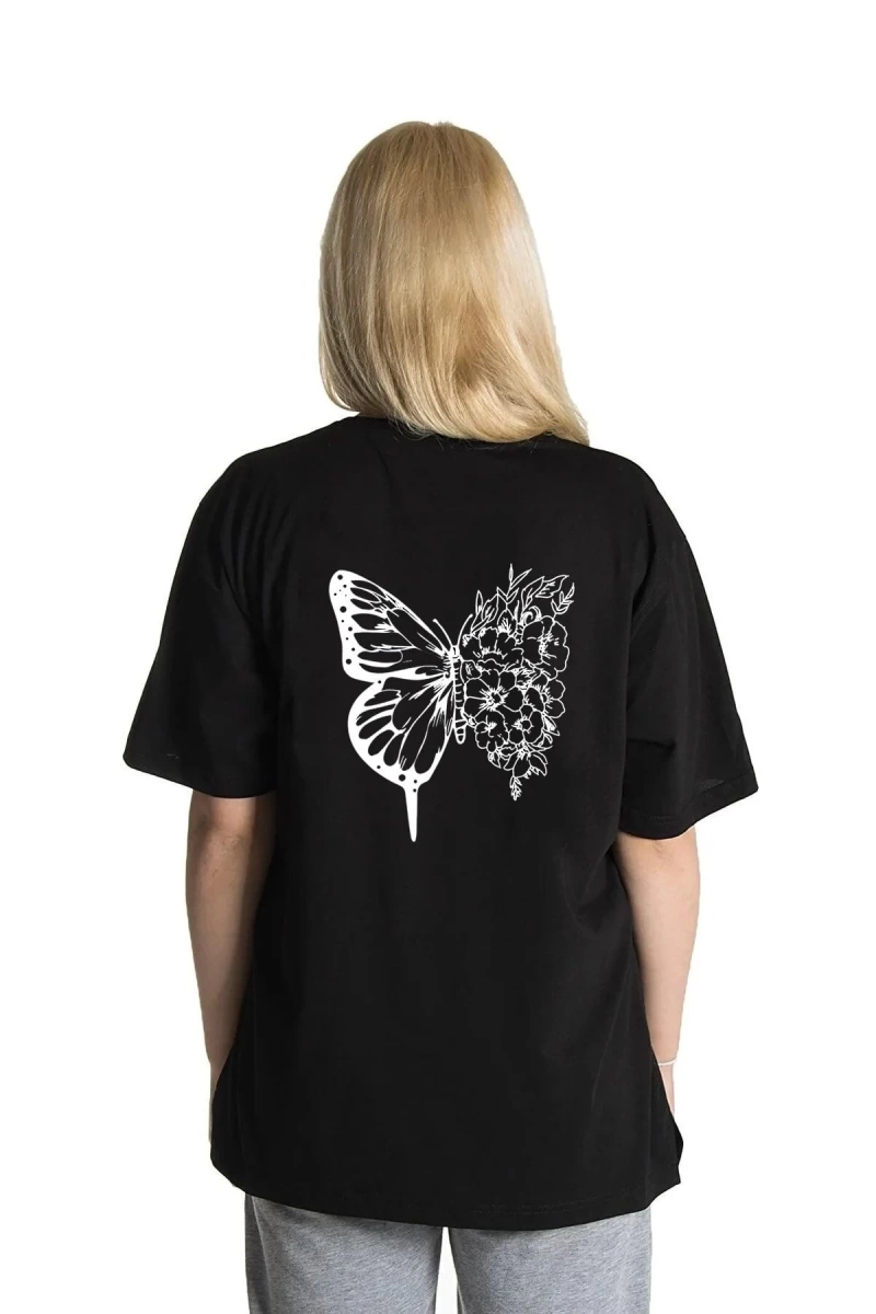 Aliento Unisex Kelebek Rahat Kesim Oversize T-shirt