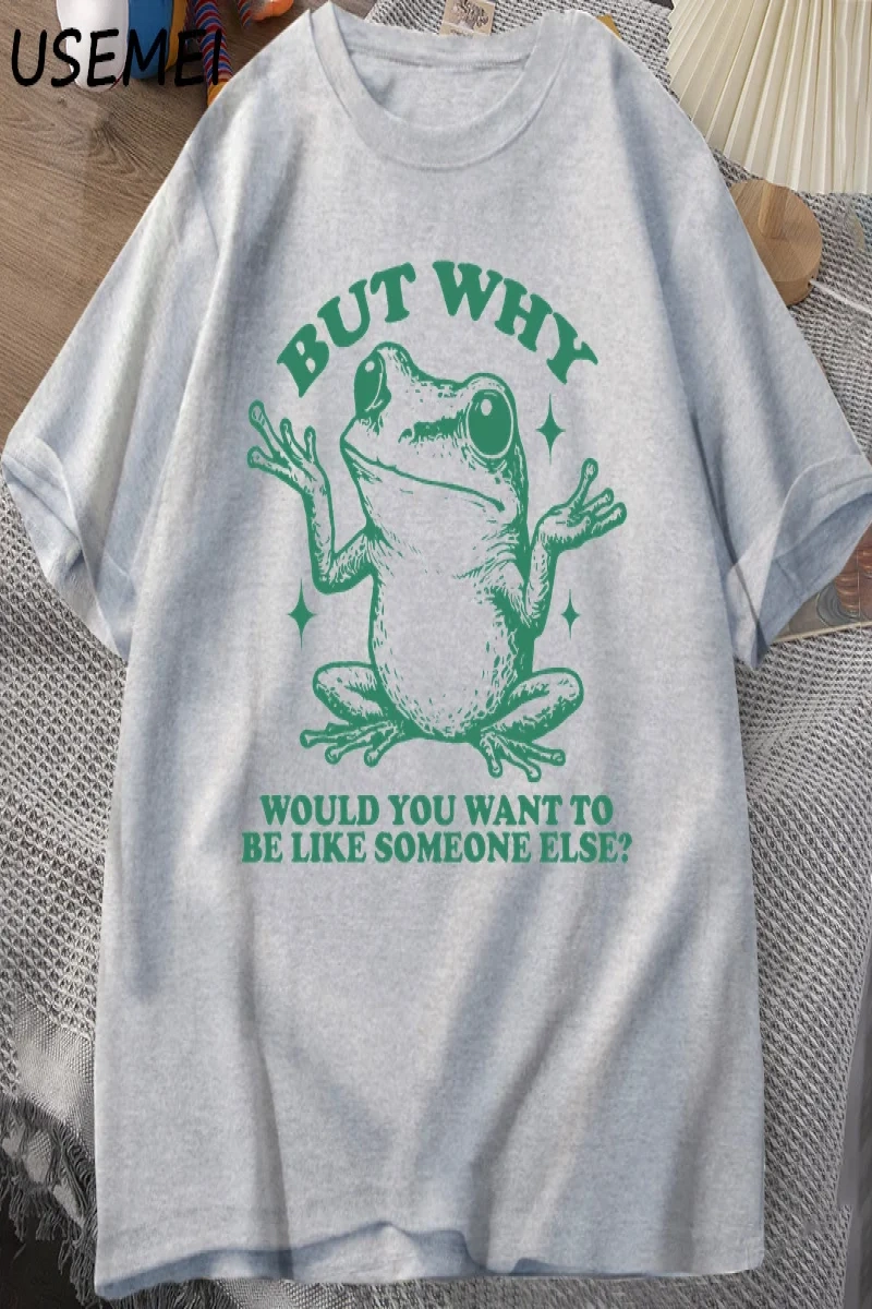 Ama Başka Birisi Gibi İstediğiniz Neden T-shirt Erkekler Retro Komik Kurbağa Grafik T Shirt P 2872