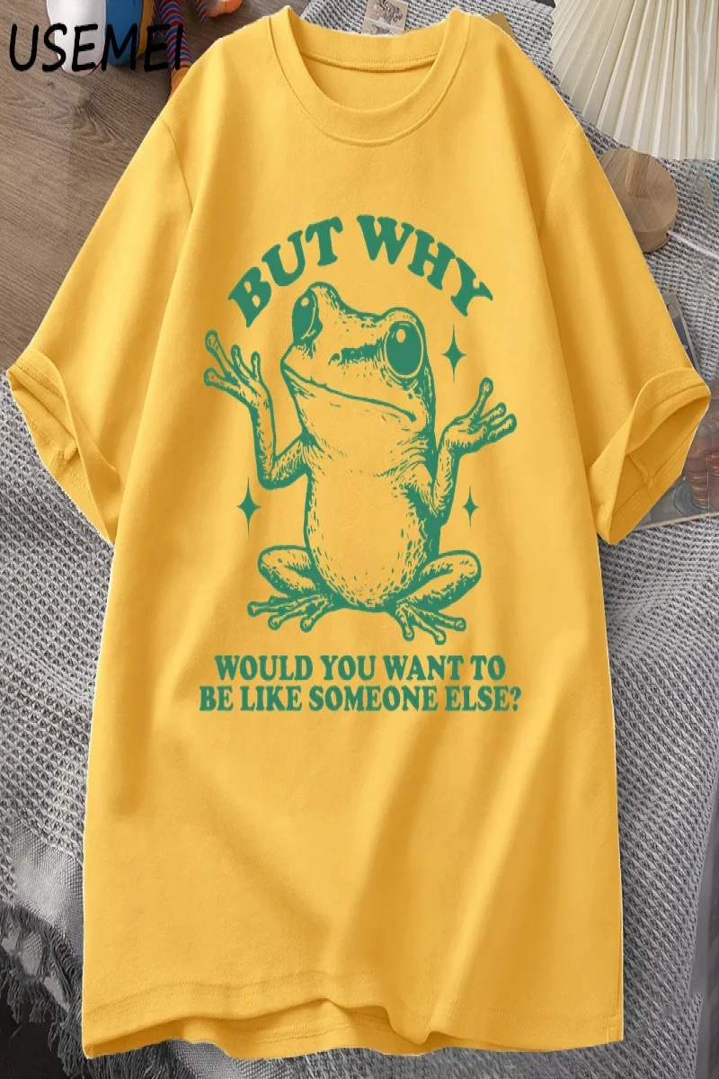 Ama Başka Birisi Gibi İstediğiniz Neden T-shirt Erkekler Retro Komik Kurbağa Grafik T Shirt P 2872