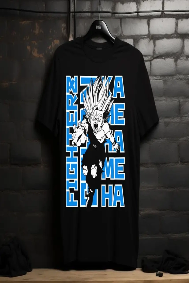 Anime Desenli Unisex Bay Bayan Tişört  Dragon Ball Z erkek Goku Kamehameha