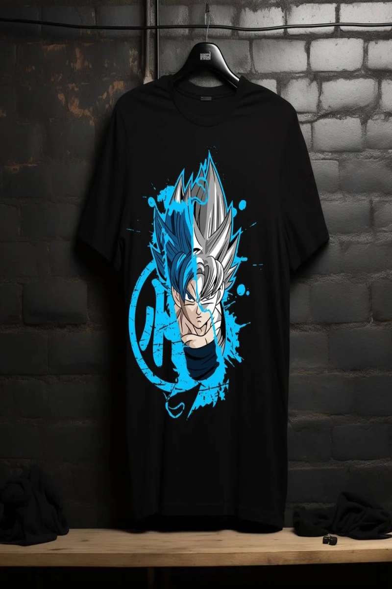 Anime Desenli Unisex Bay Bayan Tişört  Dragon Ball Z erkek Goku Kamehameha