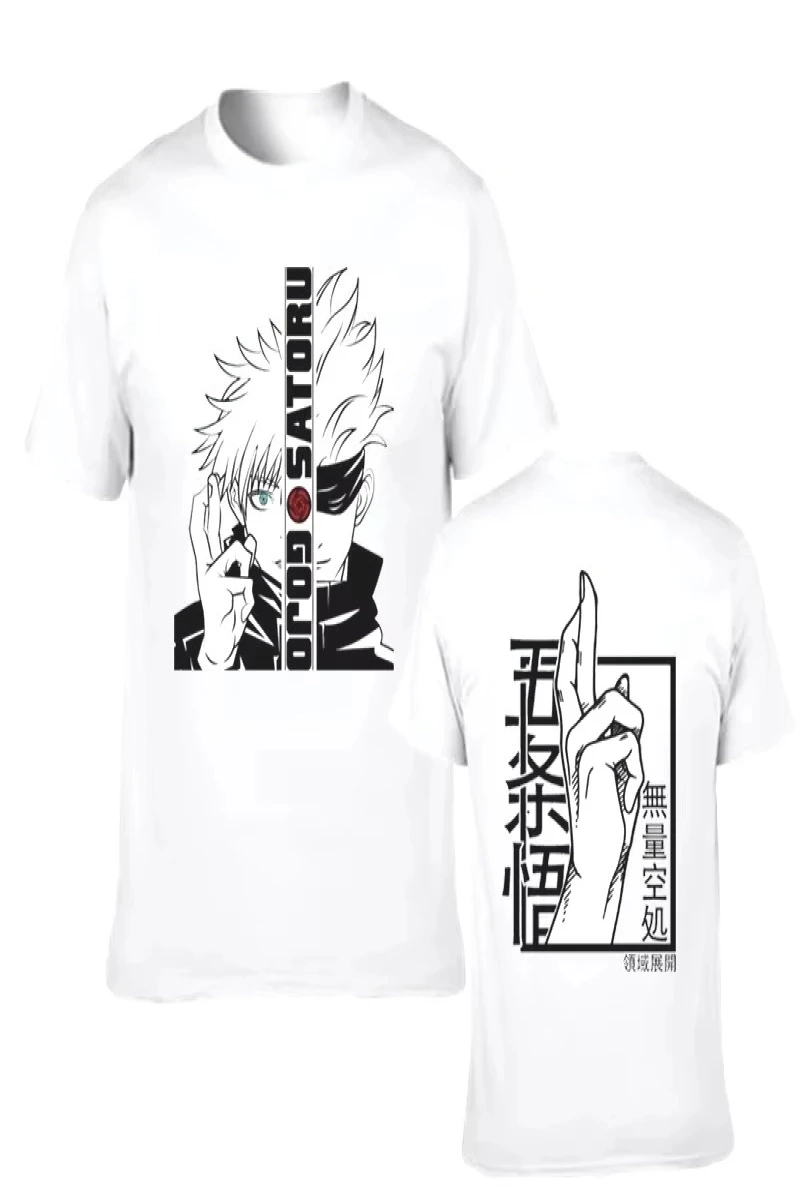 Anime Desenli Unisex Bay Bayan Tişört  Gojo Satoru Grafik Baskı