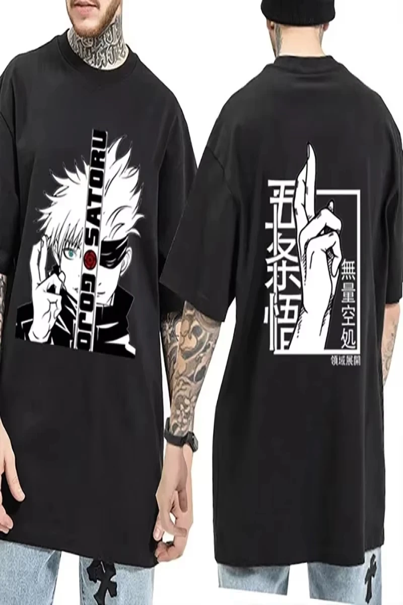 Anime Desenli Unisex Bay Bayan Tişört  Gojo Satoru Grafik Baskı
