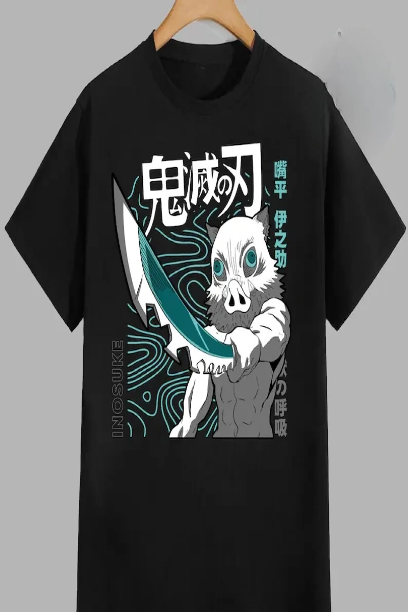 Anime Desenli Unisex Bay Bayan Tişört Hashibira Inosuke ‌ Iblis avcısı