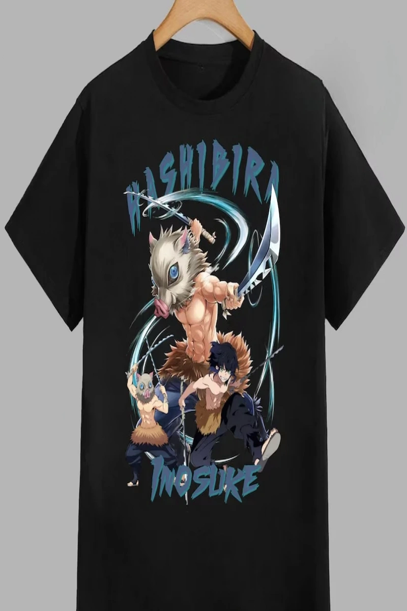 Anime Desenli Unisex Bay Bayan Tişört   Hashibira Inosuke iblis avcısı