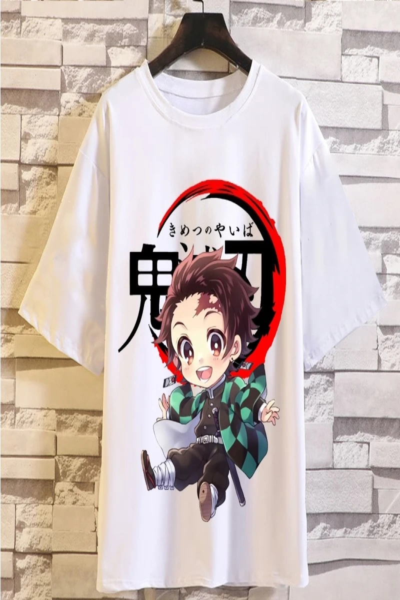 Anime Desenli Unisex Bay Bayan Tişört  iblis avcısı