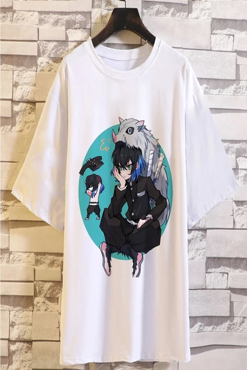 Anime Desenli Unisex Bay Bayan Tişört  iblis avcısı