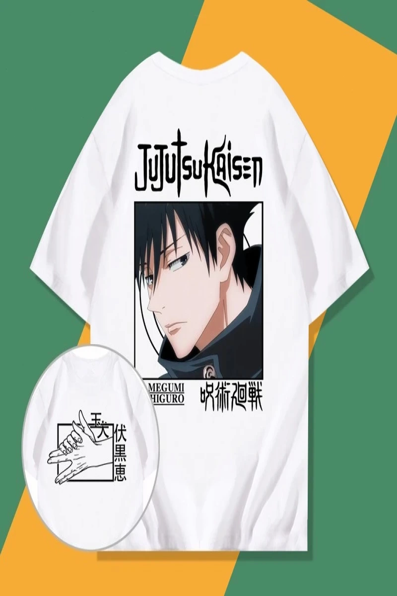 Anime Desenli Unisex Bay Bayan Tişört  Jujutsu Hattı Fushiguro Megumi ‌