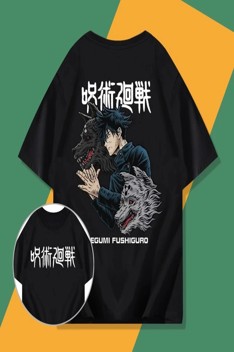 Anime Desenli Unisex Bay Bayan Tişört  Jujutsu Hattı Fushiguro Megumi ‌