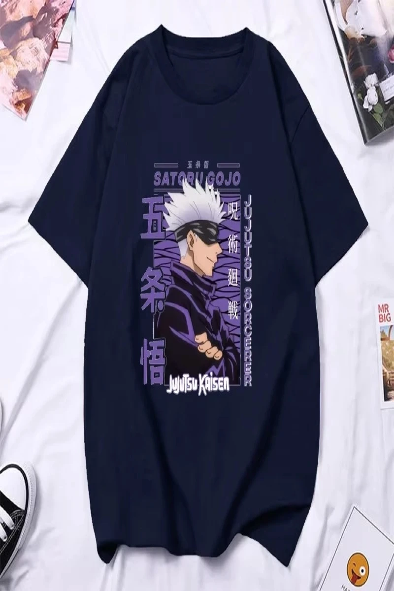 Anime Desenli Unisex Bay Bayan Tişört  Jujutsu hattı Gojo Satoru