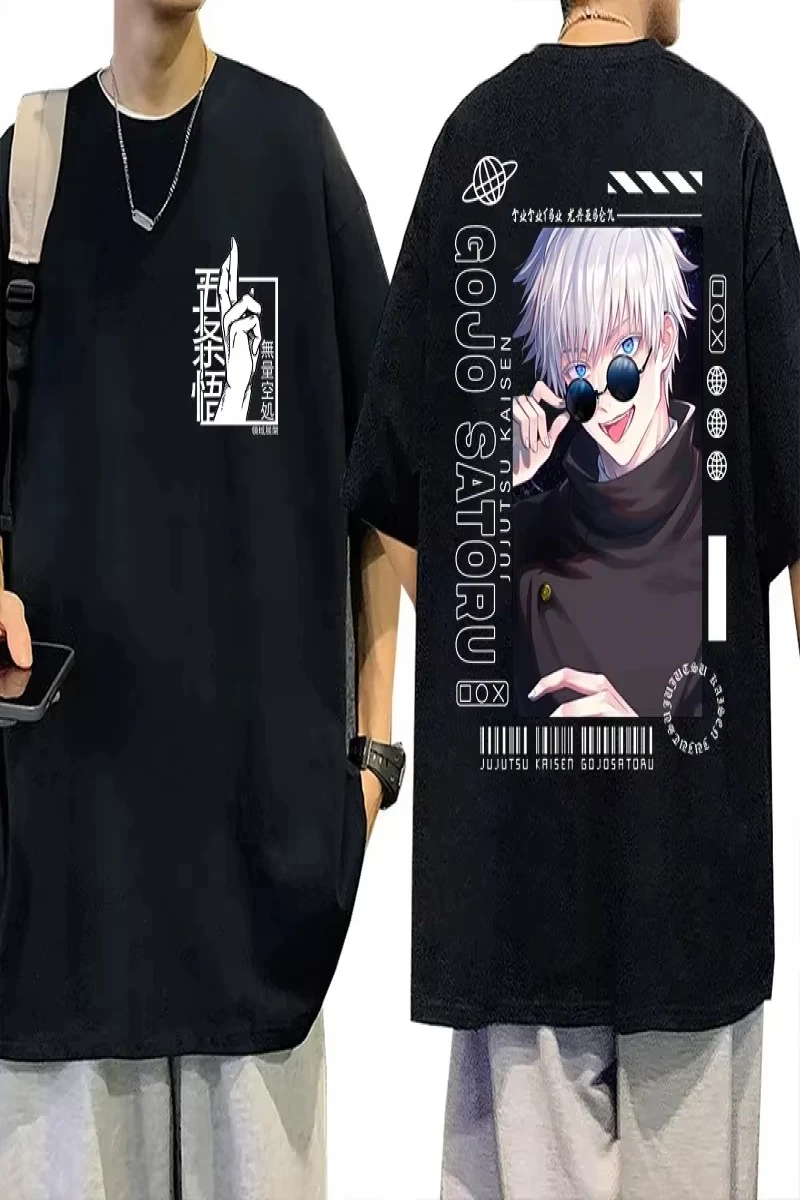 Anime Desenli Unisex Bay Bayan Tişört  Jujutsu hattı Gojo Satoru