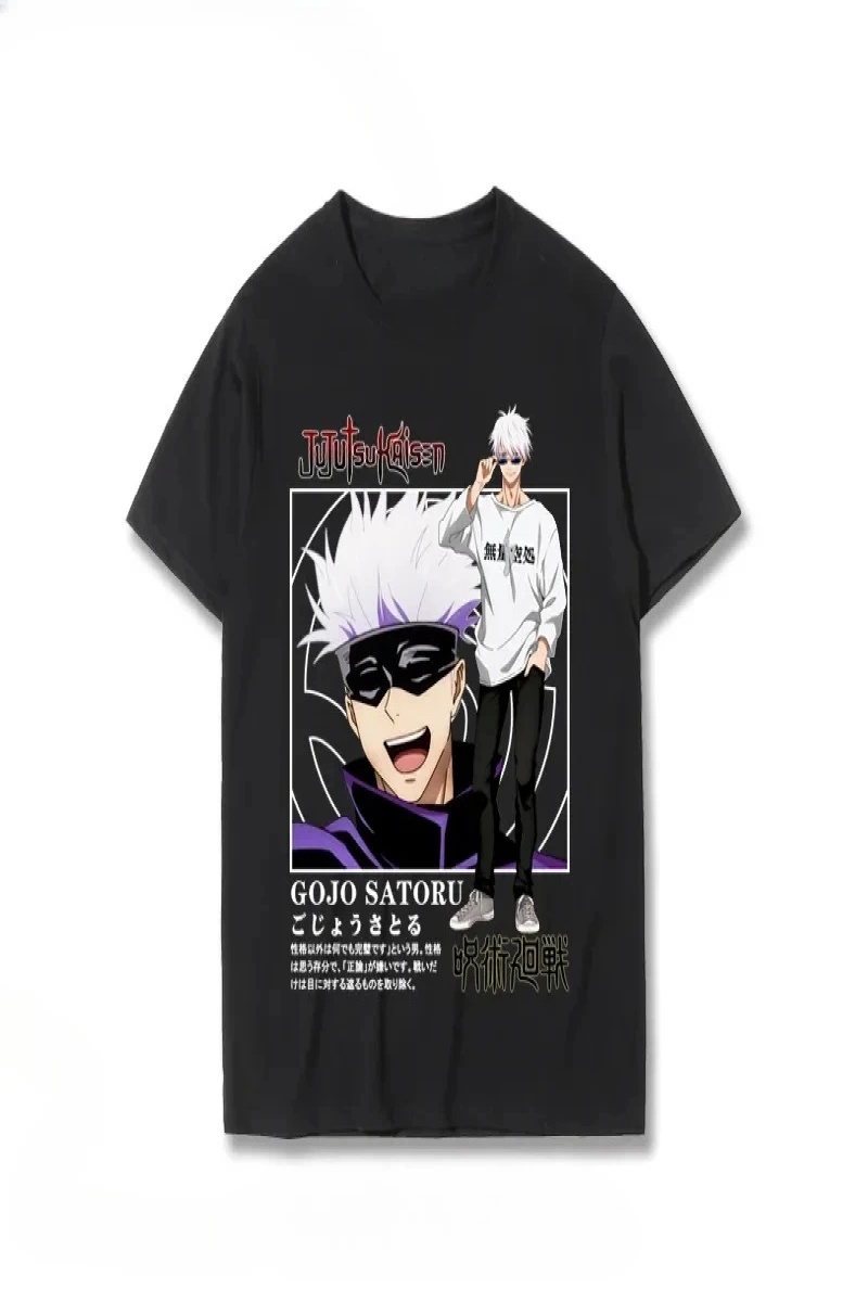 Anime Desenli Unisex Bay Bayan Tişört  Jujutsu Kaisen Gojo Satoru