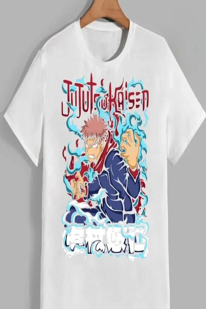 Anime Desenli Unisex Bay Bayan Tişört  Jujutsu Kaisen Gojo Satoru
