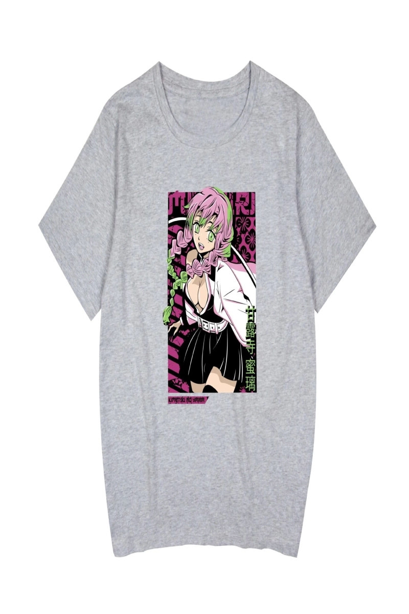 Anime Desenli Unisex Bay Bayan Tişört  Kanroji Mitsuri iblis avcısı