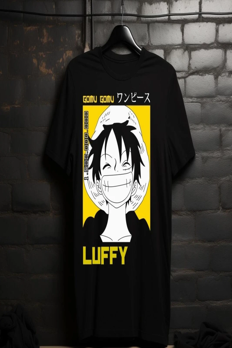 Anime Desenli Unisex Bay Bayan Tişört  Maymun D Luffy