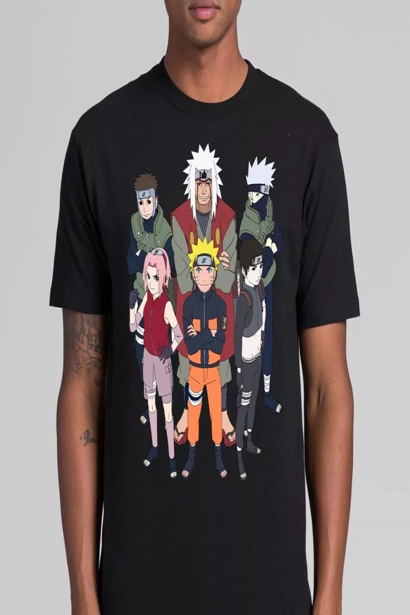 Anime Desenli Unisex Bay Bayan Tişört  Naruto