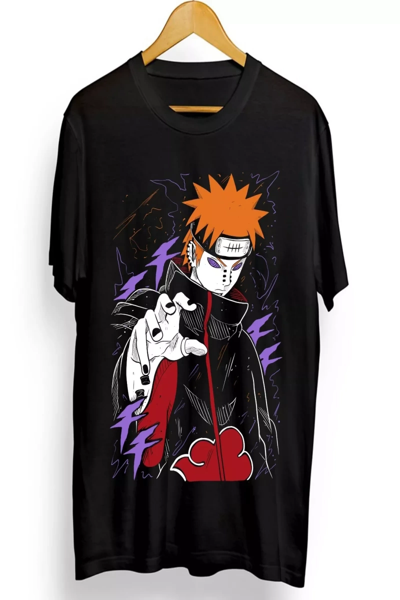 Anime Desenli Unisex Bay Bayan Tişört  Naruto Ağrı Akatsuki Itachi Uchiha