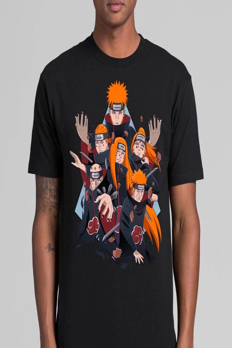 Anime Desenli Unisex Bay Bayan Tişört  Naruto Anime