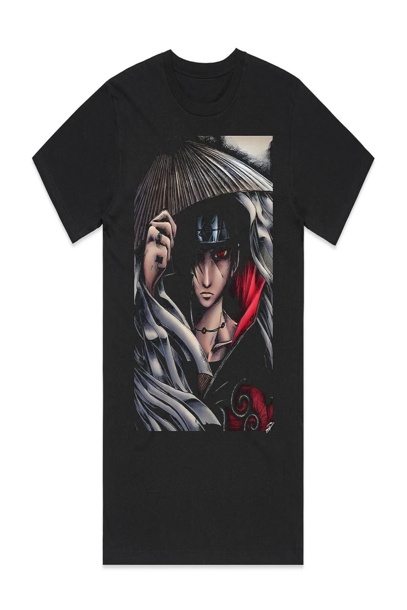 Anime Desenli Unisex Bay Bayan Tişört  Naruto Itachi Uchiha