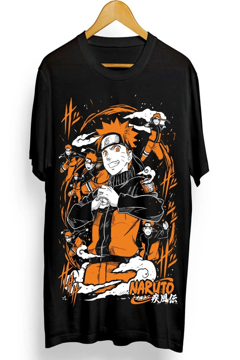 Anime Desenli Unisex Bay Bayan Tişört  Naruto Madara Uchiha