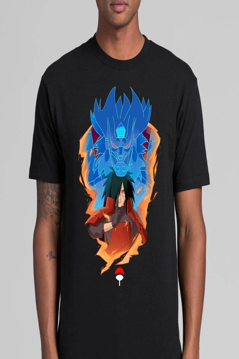 Anime Desenli Unisex Bay Bayan Tişört  Naruto Sasuke