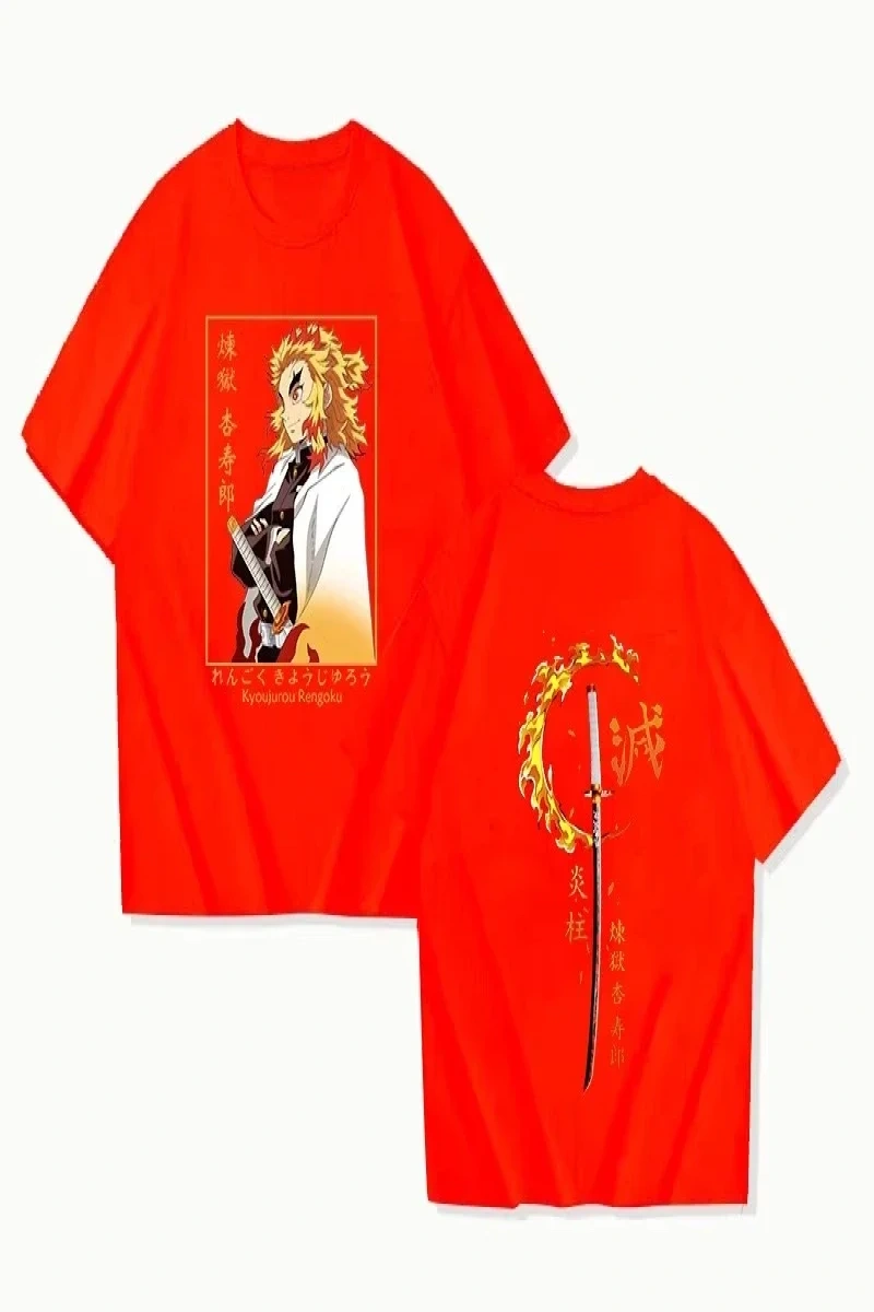 Anime Desenli Unisex Bay Bayan Tişört Rengoku Kyojuro ‌ Iblis avcısı
