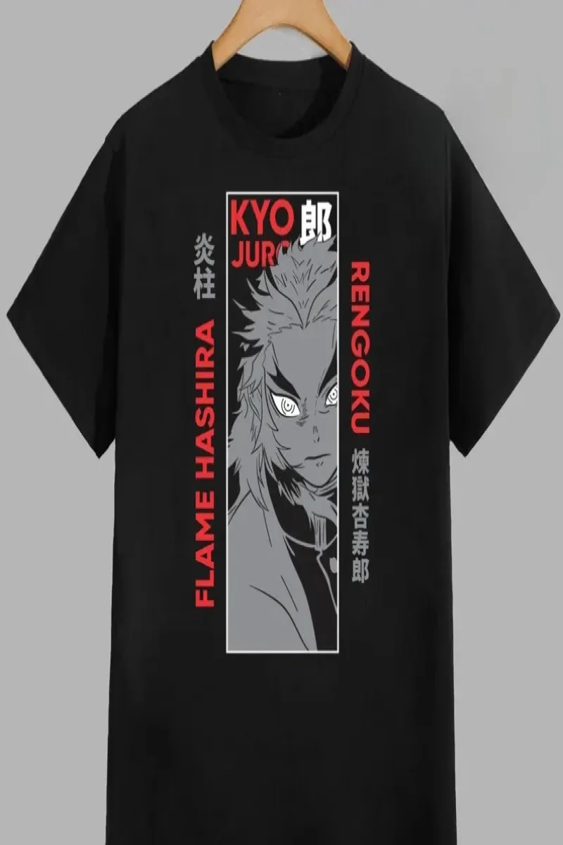 Anime Desenli Unisex Bay Bayan Tişört Rengoku Kyojuro ‌ Iblis avcısı