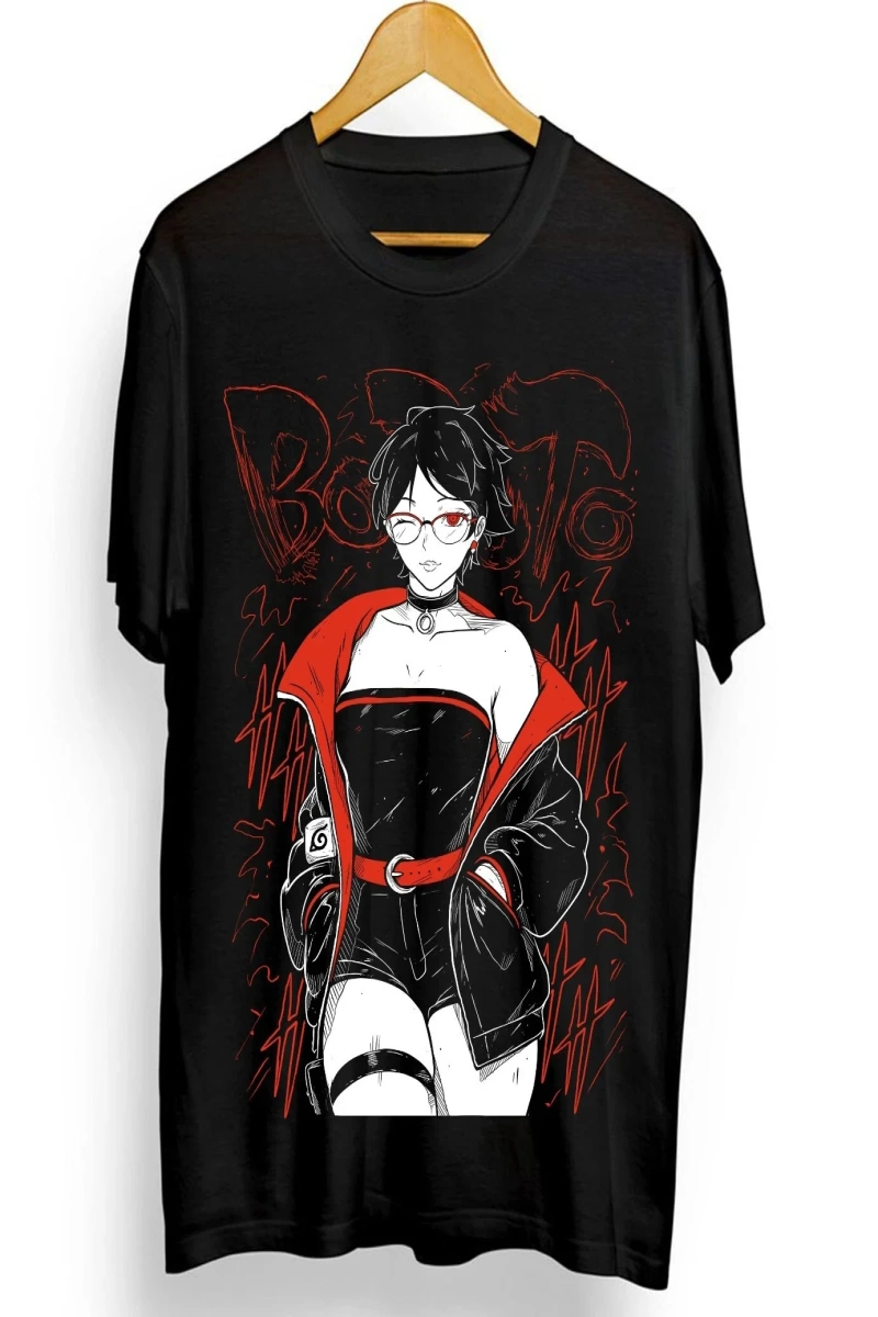 Anime Desenli Unisex Bay Bayan Tişört  Sarada Uchiha Naruto Rasengan Itachi Uchiha Jiraiya