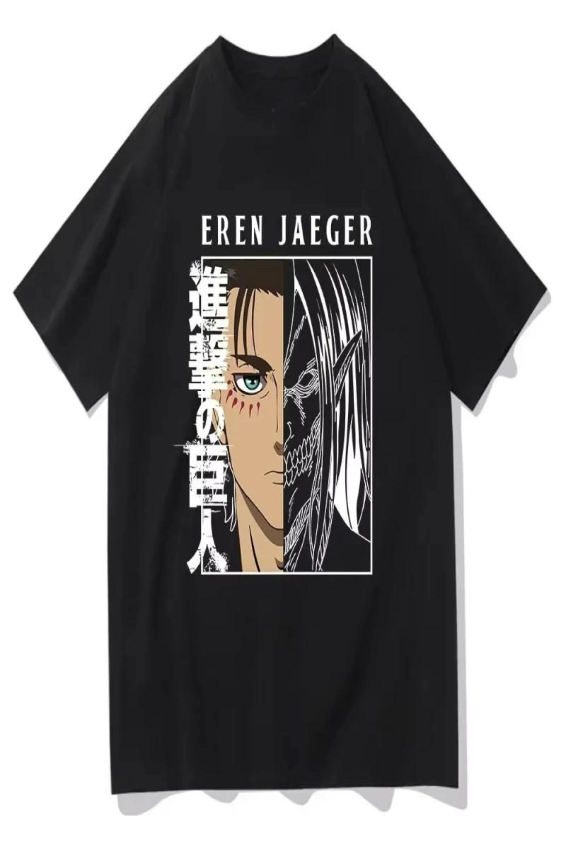 Anime Desenli Unisex Bay Bayan Tişört  Titan