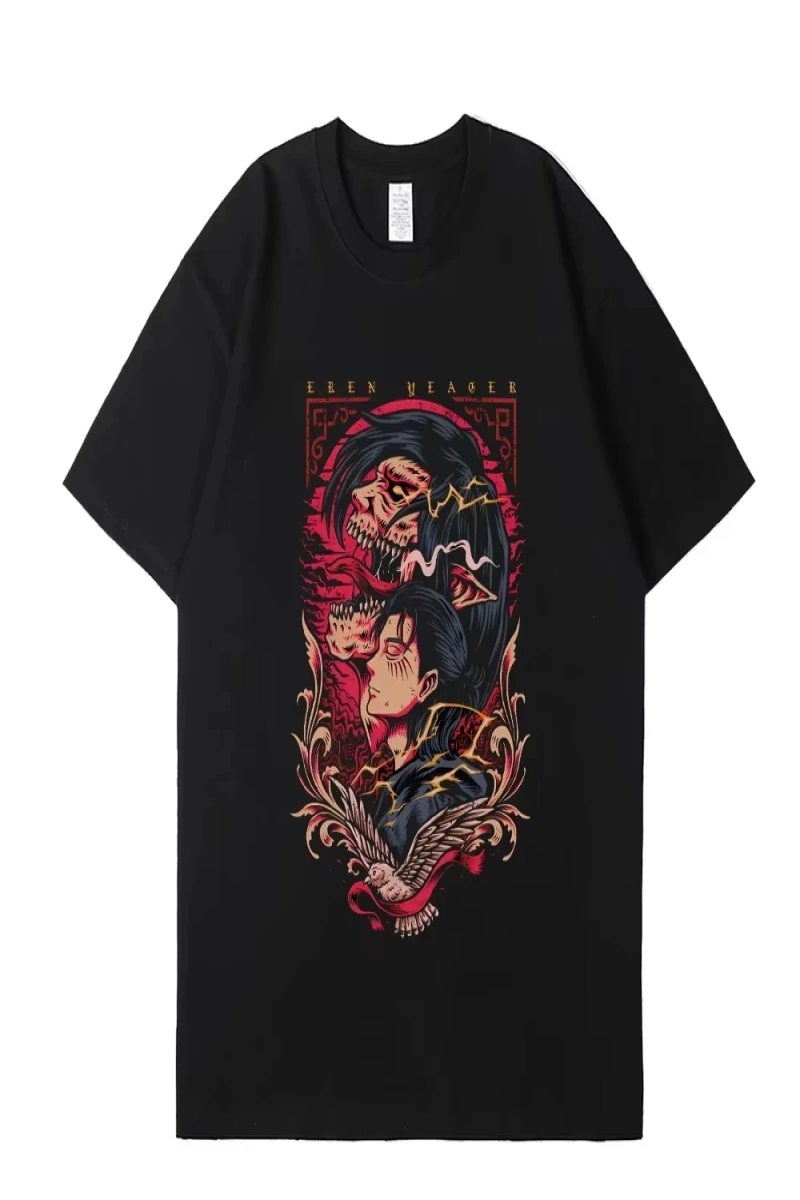 Anime Desenli Unisex Bay Bayan Tişört  Titan