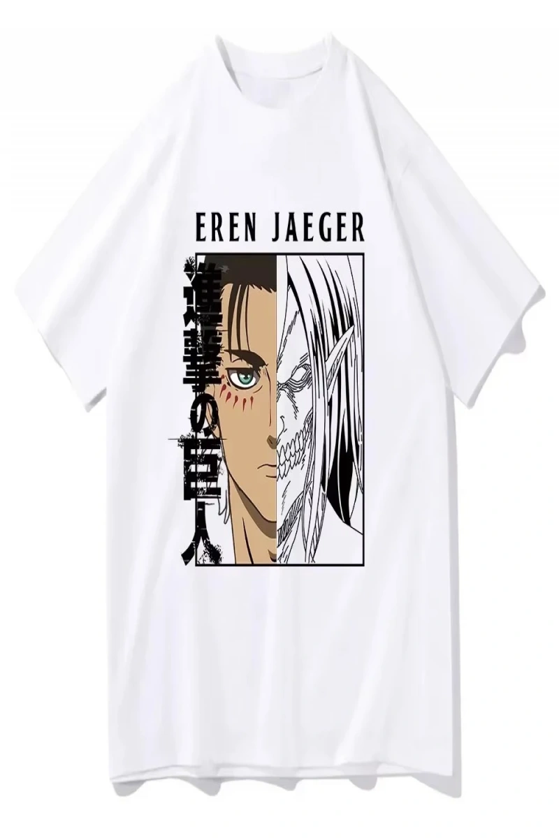 Anime Desenli Unisex Bay Bayan Tişört  Titan