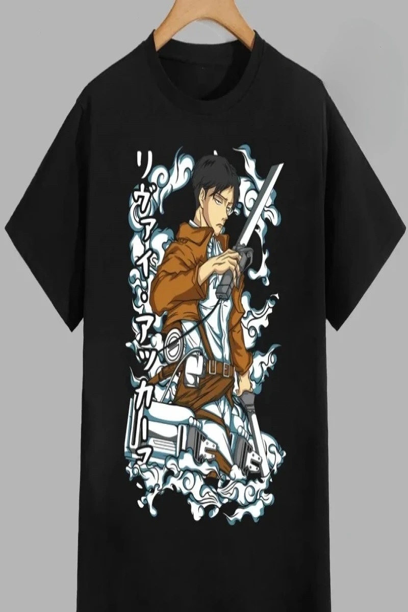 Anime Desenli Unisex Bay Bayan Tişört  Titanlar Anime