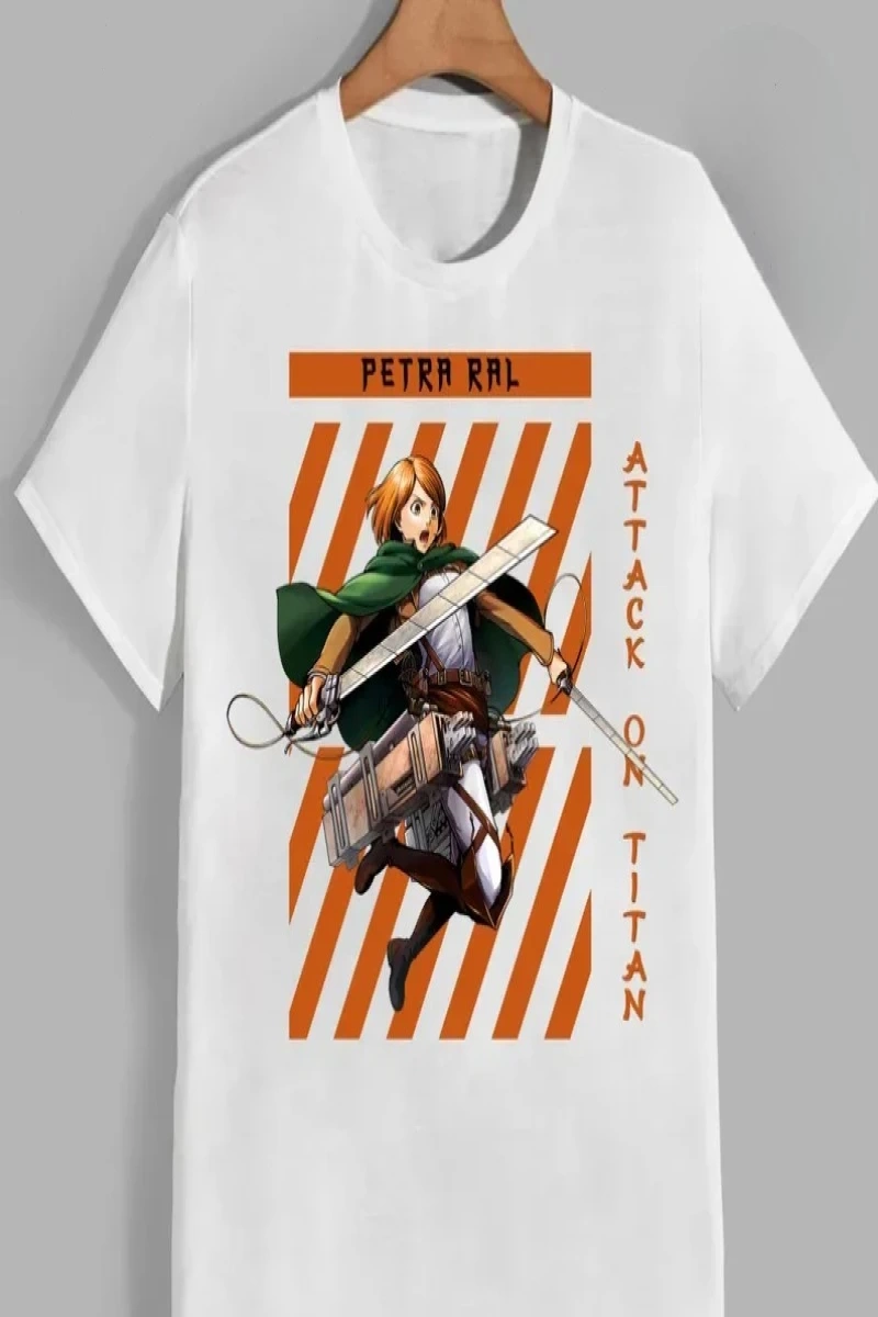 Anime Desenli Unisex Bay Bayan Tişört  Titanlar Anime