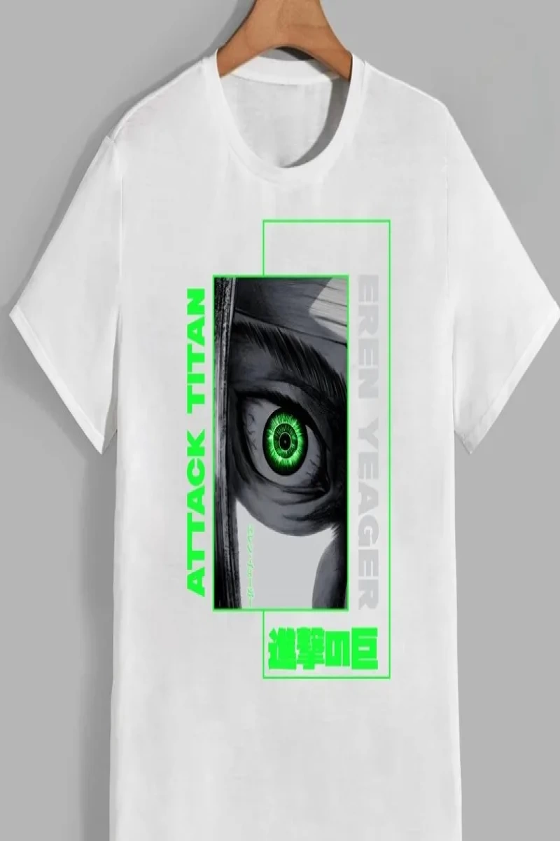 Anime Desenli Unisex Bay Bayan Tişört  Titanlar Anime