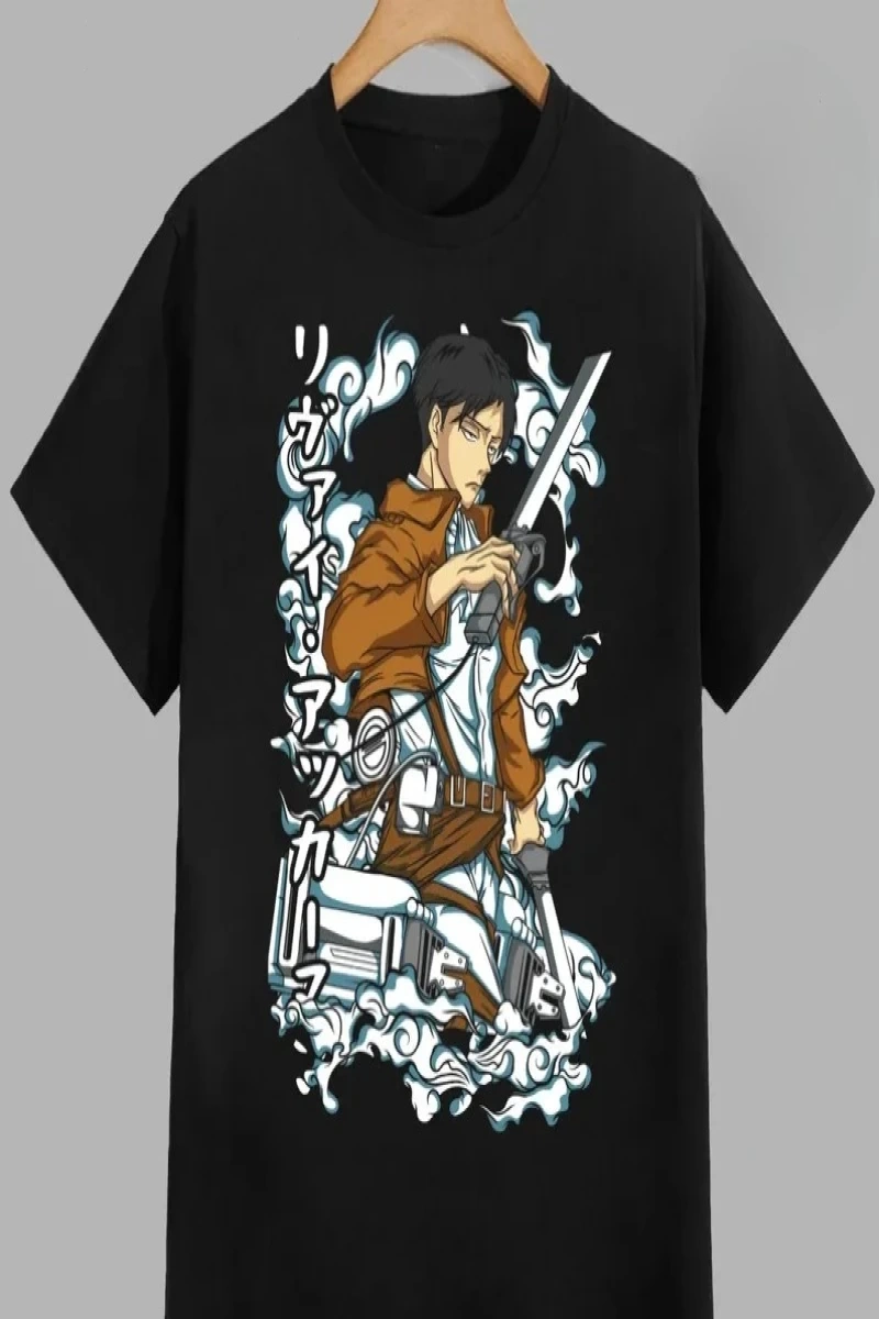 Anime Desenli Unisex Bay Bayan Tişört  Titanlar Anime