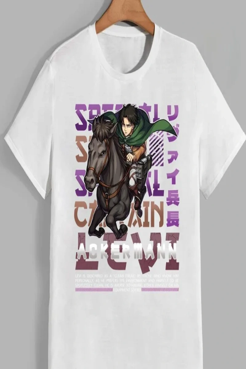 Anime Desenli Unisex Bay Bayan Tişört  Titanlar Anime