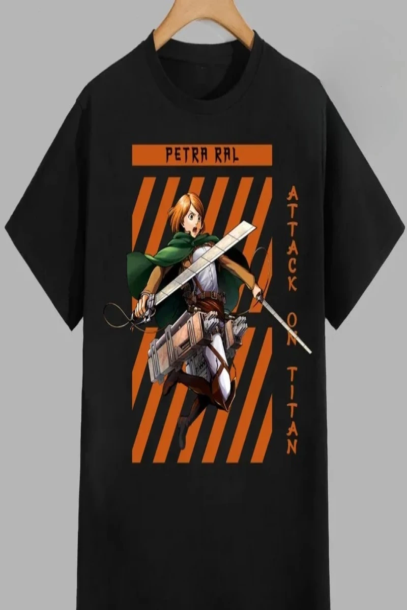 Anime Desenli Unisex Bay Bayan Tişört  Titanlar Anime