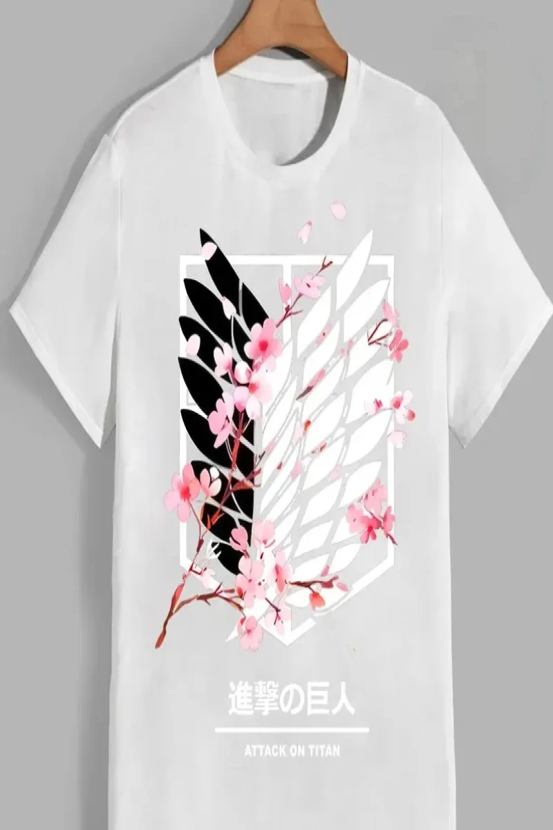 Anime Desenli Unisex Bay Bayan Tişört  Titanlar Anime