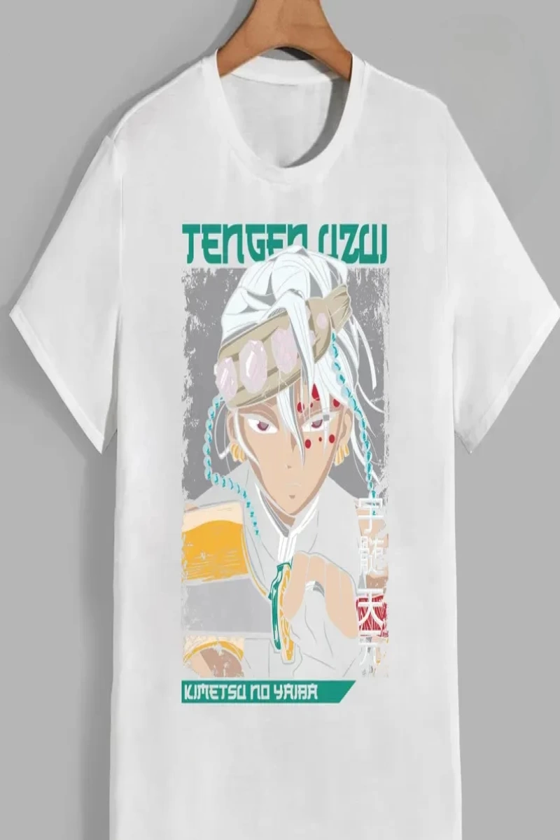 Anime Desenli Unisex Bay Bayan Tişört  Uzui iblis avcısı