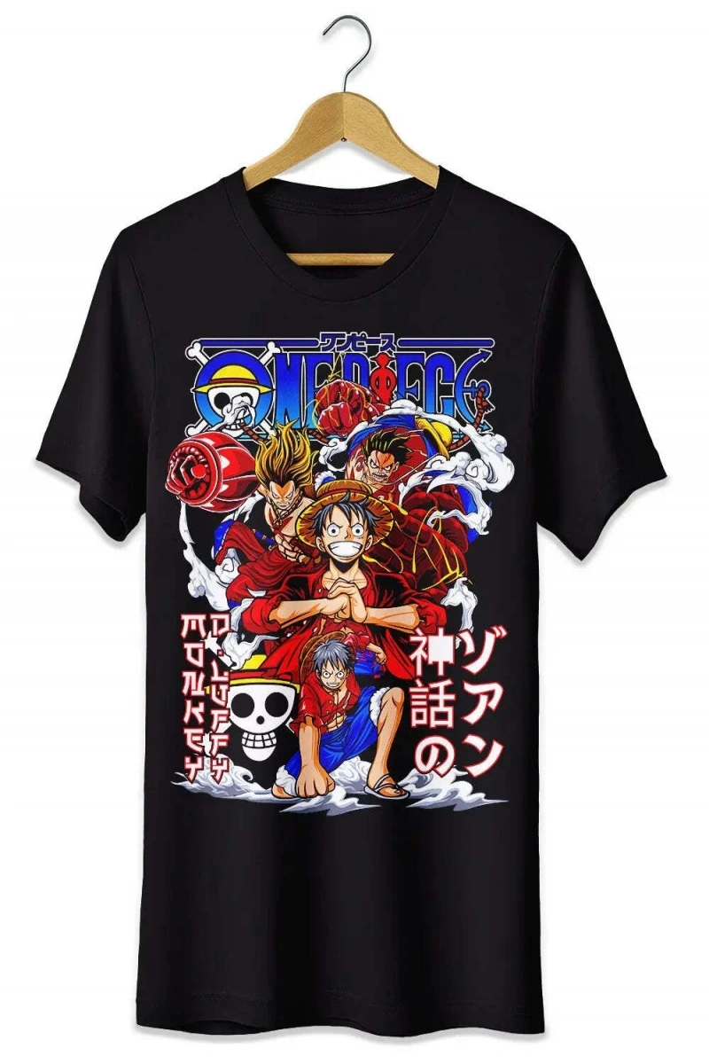 Anime Desenli Unisex Bay Bayan Tişört  Yaz Luffy Zoro Asura