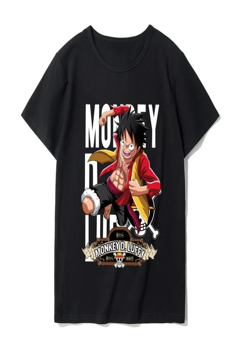 Anime Desenli Unisex Bay Bayan Tişört  Yaz Luffy Zoro Asura
