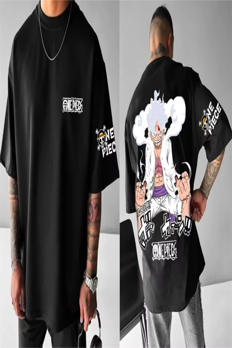 Anime Desenli Unisex Bay Bayan Tişört  Yaz Luffy Zoro Asura