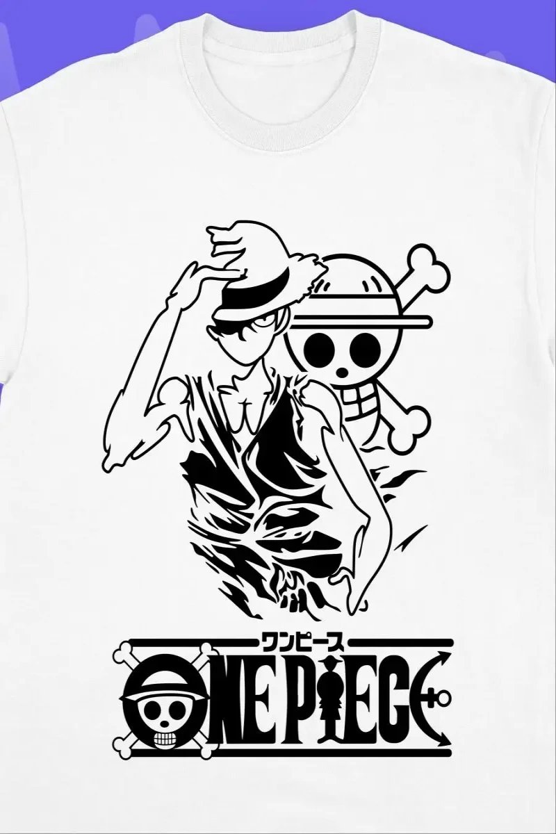 Anime Desenli Unisex Bay Bayan Tişört  Yaz Luffy Zoro Asura
