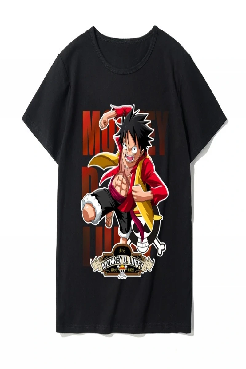 Anime Desenli Unisex Bay Bayan Tişört  Yaz Luffy Zoro Asura