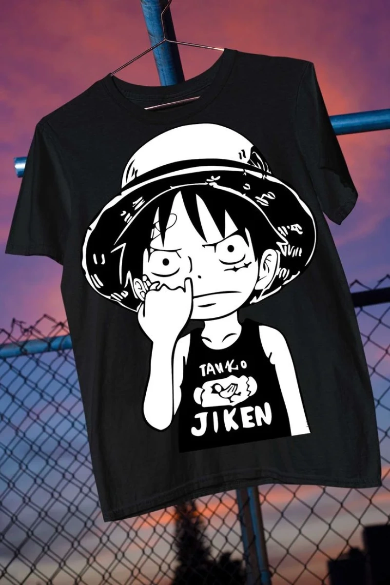 Anime Desenli Unisex Bay Bayan Tişört  Yaz Luffy Zoro Asura