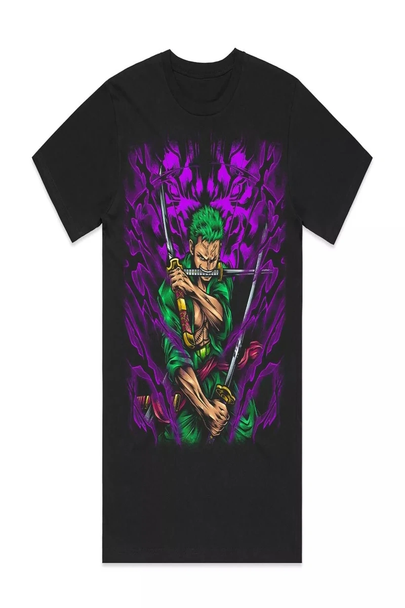 Anime Desenli Unisex Bay Bayan Tişört  Yaz Luffy Zoro Asura