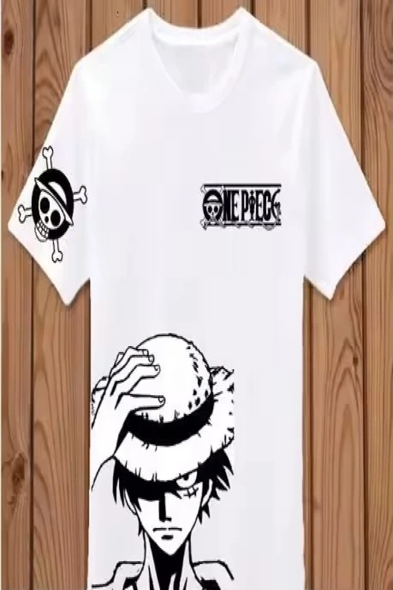 Anime Desenli Unisex Bay Bayan Tişört  Yaz Luffy Zoro Asura