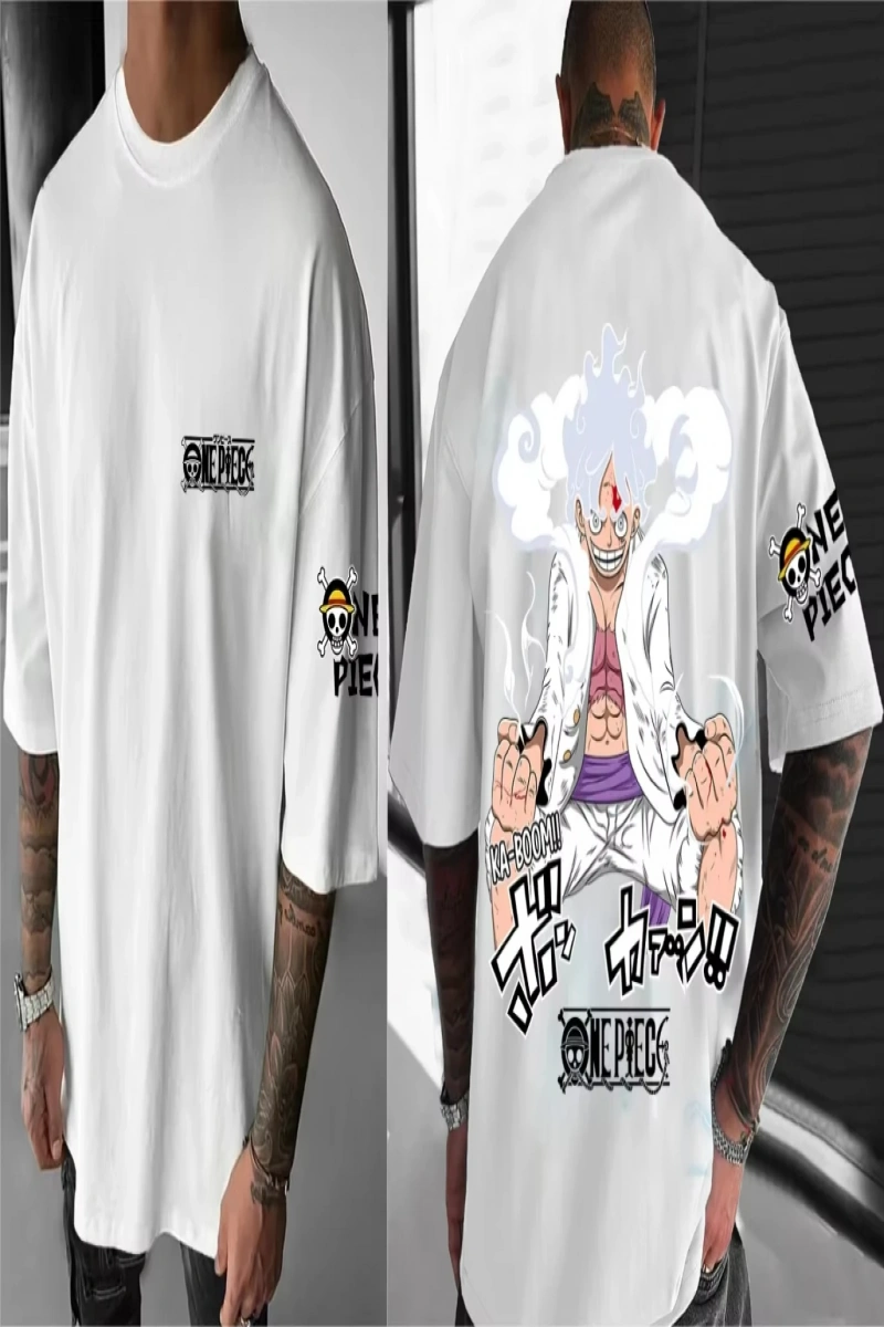 Anime Desenli Unisex Bay Bayan Tişört  Yaz Luffy Zoro Asura