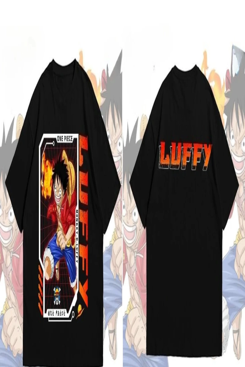 Anime Desenli Unisex Bay Bayan Tişört  Yaz Luffy Zoro Asura